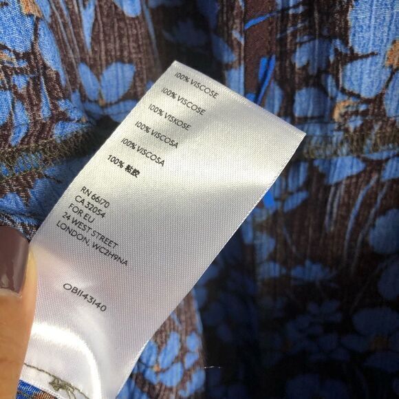 NEW FREE PEOPLE HAILEE BLUE FLORAL OPEN BACK WIDE LEG PANTS JUMPSUIT Womens SZ S - Picture 9 of 10